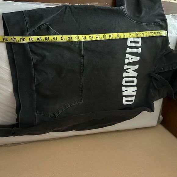 Diamond Supply Co. Drexel Faded Black Wash Spellout Logo Pullover Hoodie Size S - Picture 7 of 11